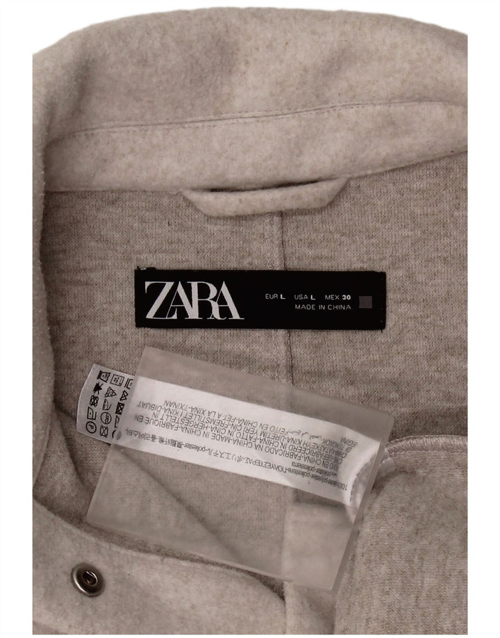 Zara ženska prevelika košulja od flisa UK 16 veliki sivi poliester