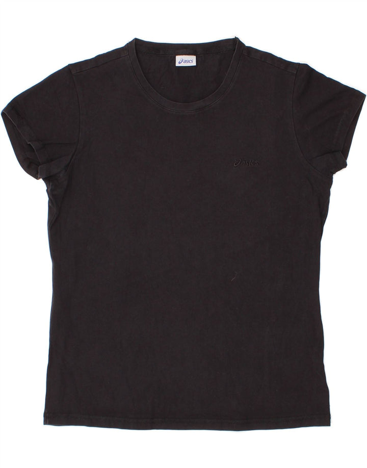 ASICS Womens T-Shirt Top UK 14 Medium Black Cotton Vintage Asics and Second-Hand Asics from Messina Hembry 