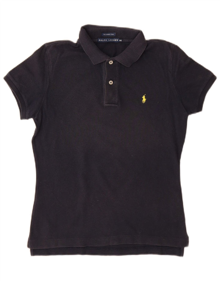 RALPH LAUREN Ženska uska polo majica UK 12 Srednje tamnoplavi pamuk