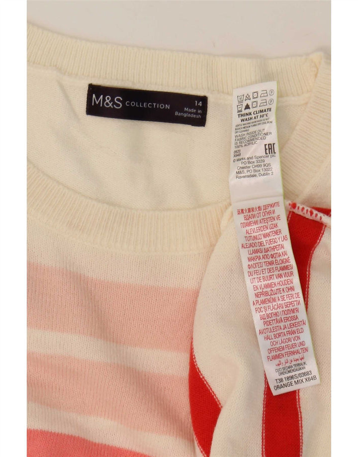 Marks & Spencer ženski džemper s veznim izrezom UK 14 Veliki višebojni