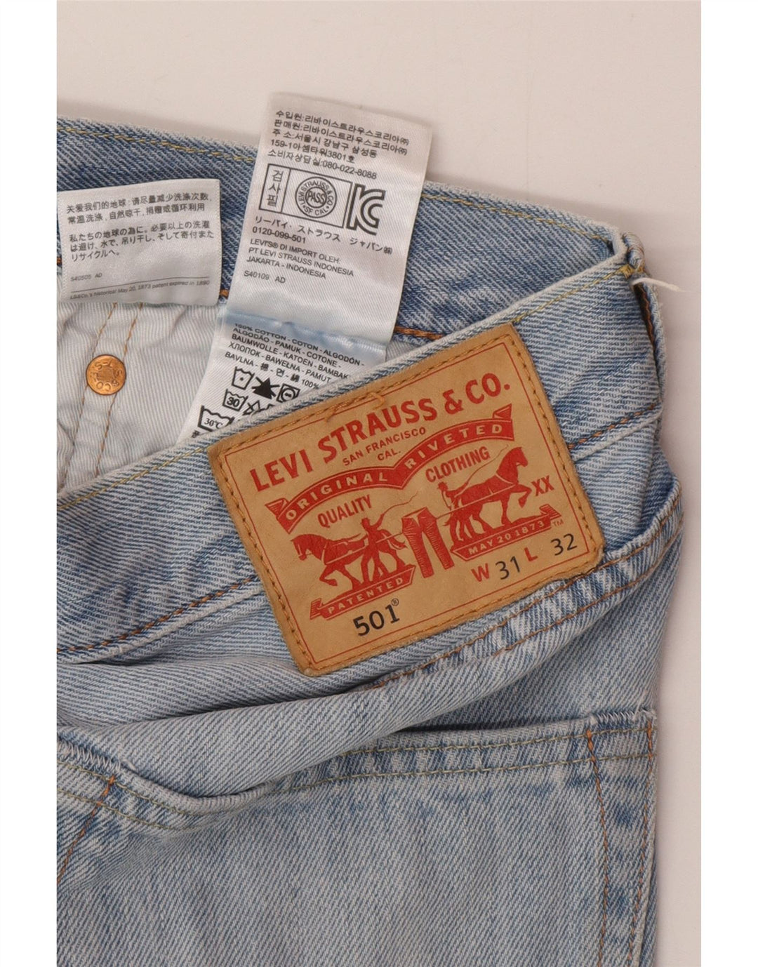 Levi's muške 501 traper kratke hlače W31 srednje plavi pamuk
