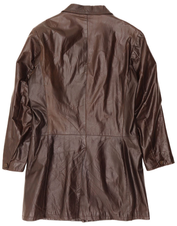 VINTAGE Mens Leather Coat IT 54 2XL Brown Leather