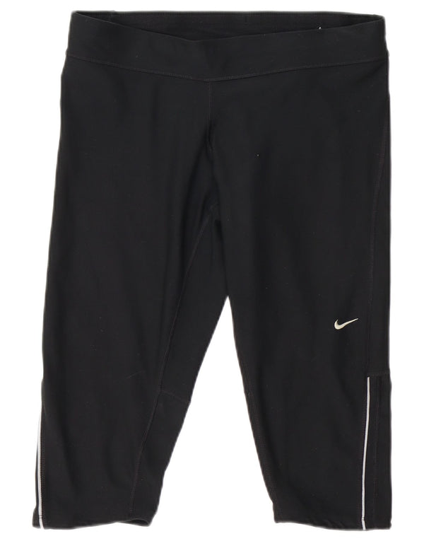 Nike Ženske Dri Fit Capri Leggings UK 14 Veliki crni poliester