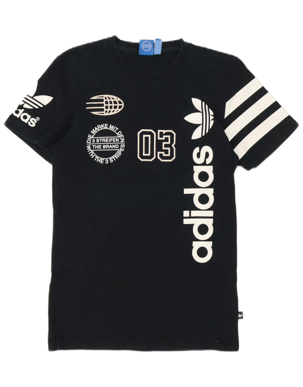 Adidas muška majica kratkih rukava s grafičkim motivima, mala, crna pamučna