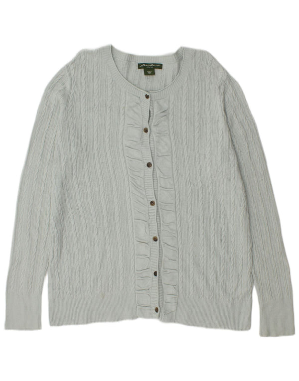 Eddie Bauer ženski kardigan pulover UK 18 XL plavi pamuk