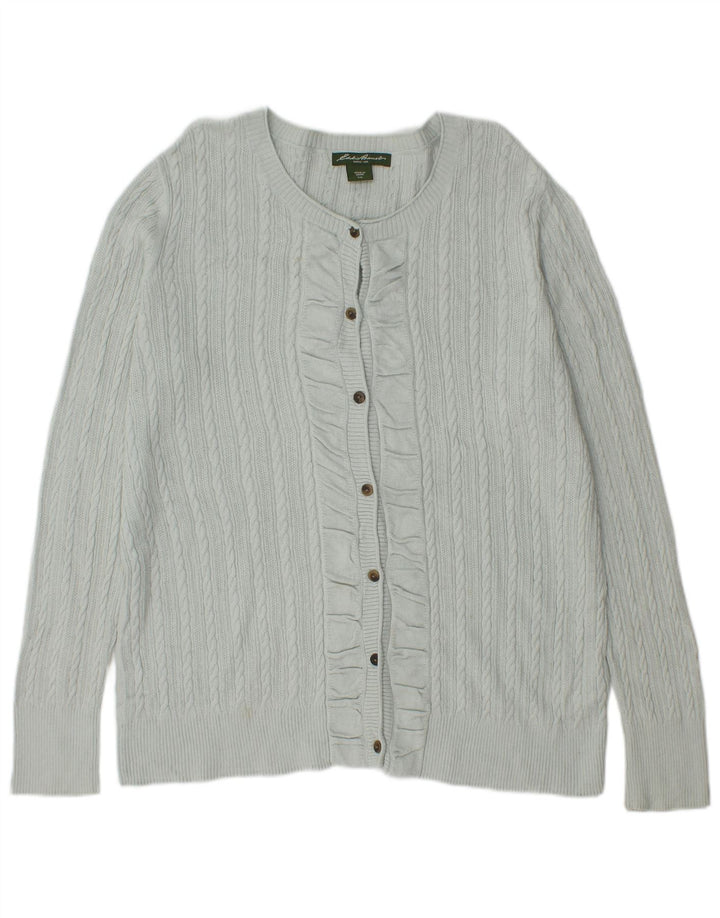 Eddie Bauer ženski kardigan pulover UK 18 XL plavi pamuk