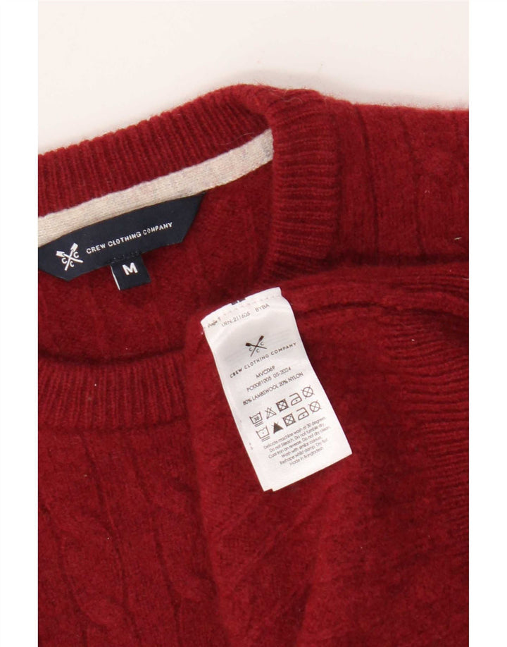 Crew Clothing Muški džemper s ovratnikom srednje crvene janjeće vune