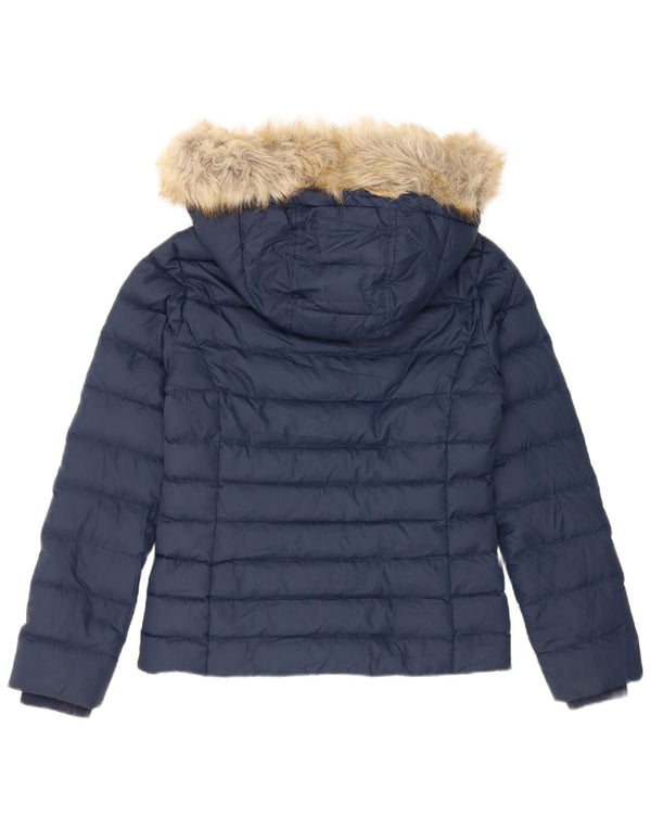 Tommy Hilfiger ženska podstavljena jakna s kapuljačom UK 10 Mala tamnoplava poliester