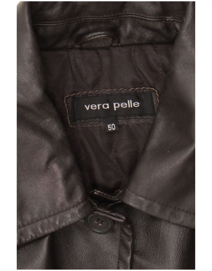 Vintage ženski kožni kaput IT 50 XL smeđa koža