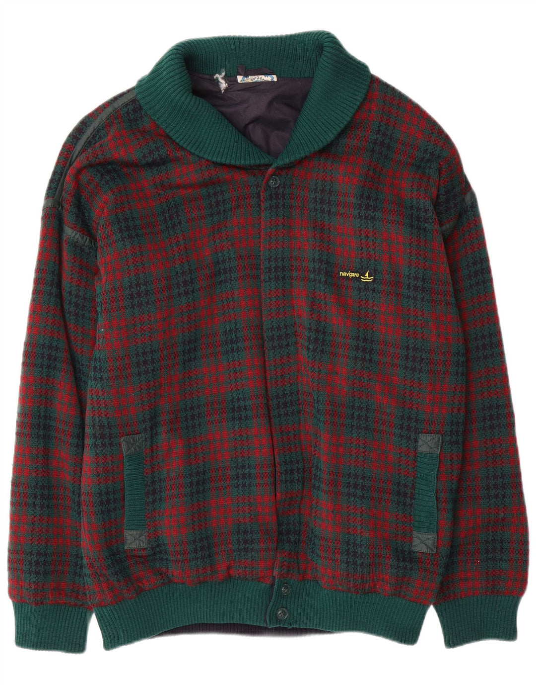 NAVIGARE muški kardigan pulover XL zeleni karirani