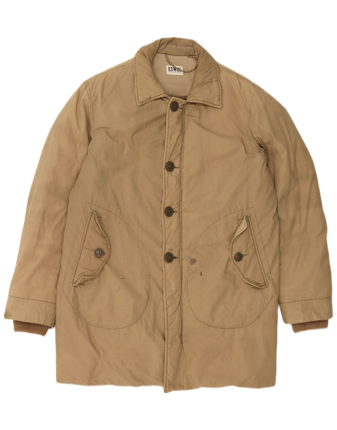 EDWIN Muški podstavljeni kaput UK 38 srednje bež pamuk