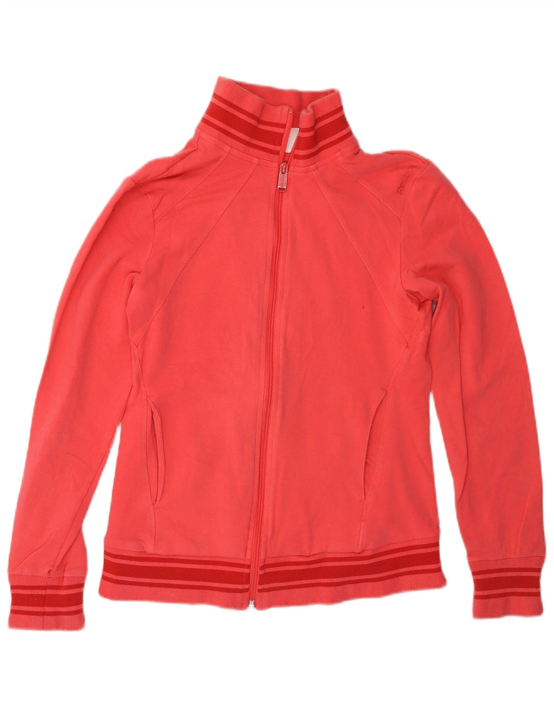 REEBOK Womens Tracksuit Top Jacket UK 8/10 Small Red Cotton Vintage Reebok and Second-Hand Reebok from Messina Hembry 