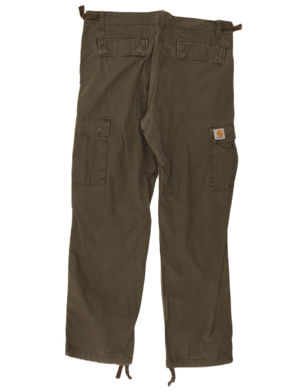 Carhartt muške ravne kargo hlače W33 L30 Kaki prugasti pamuk