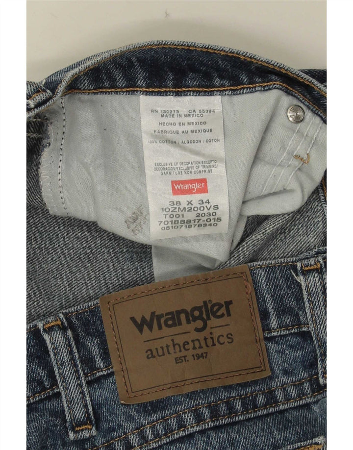 Wrangler muške ravne traperice W38 L34 plavi pamuk