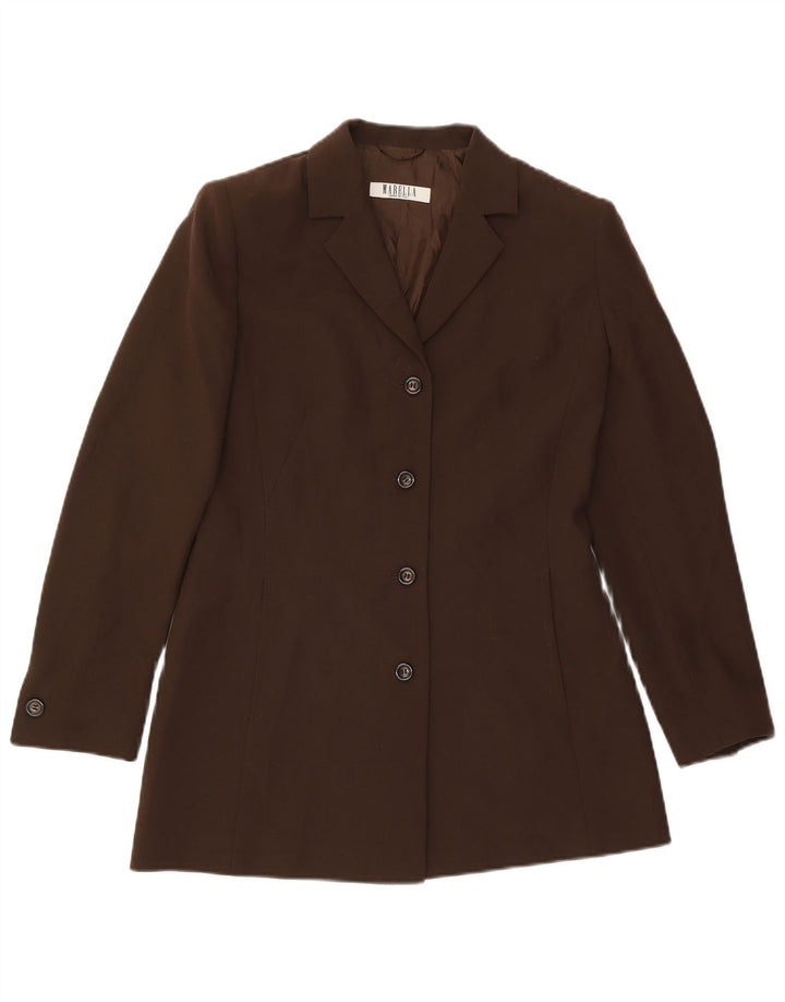 Ženska jakna s 4 gumba Marella UK 12 srednje smeđe vunene klasične