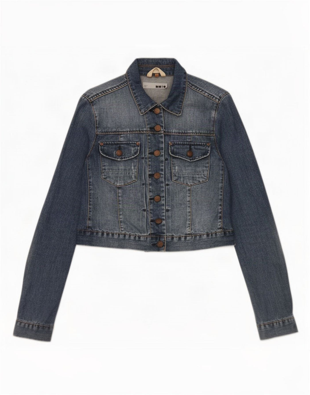 Topshop ženska crop traper jakna UK 12 srednje plavi pamuk