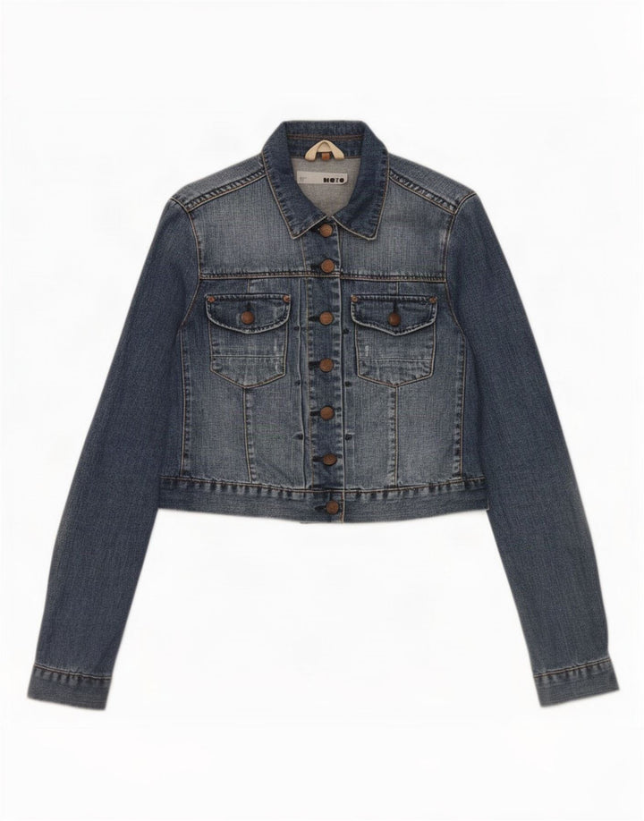 Topshop ženska crop traper jakna UK 12 srednje plavi pamuk