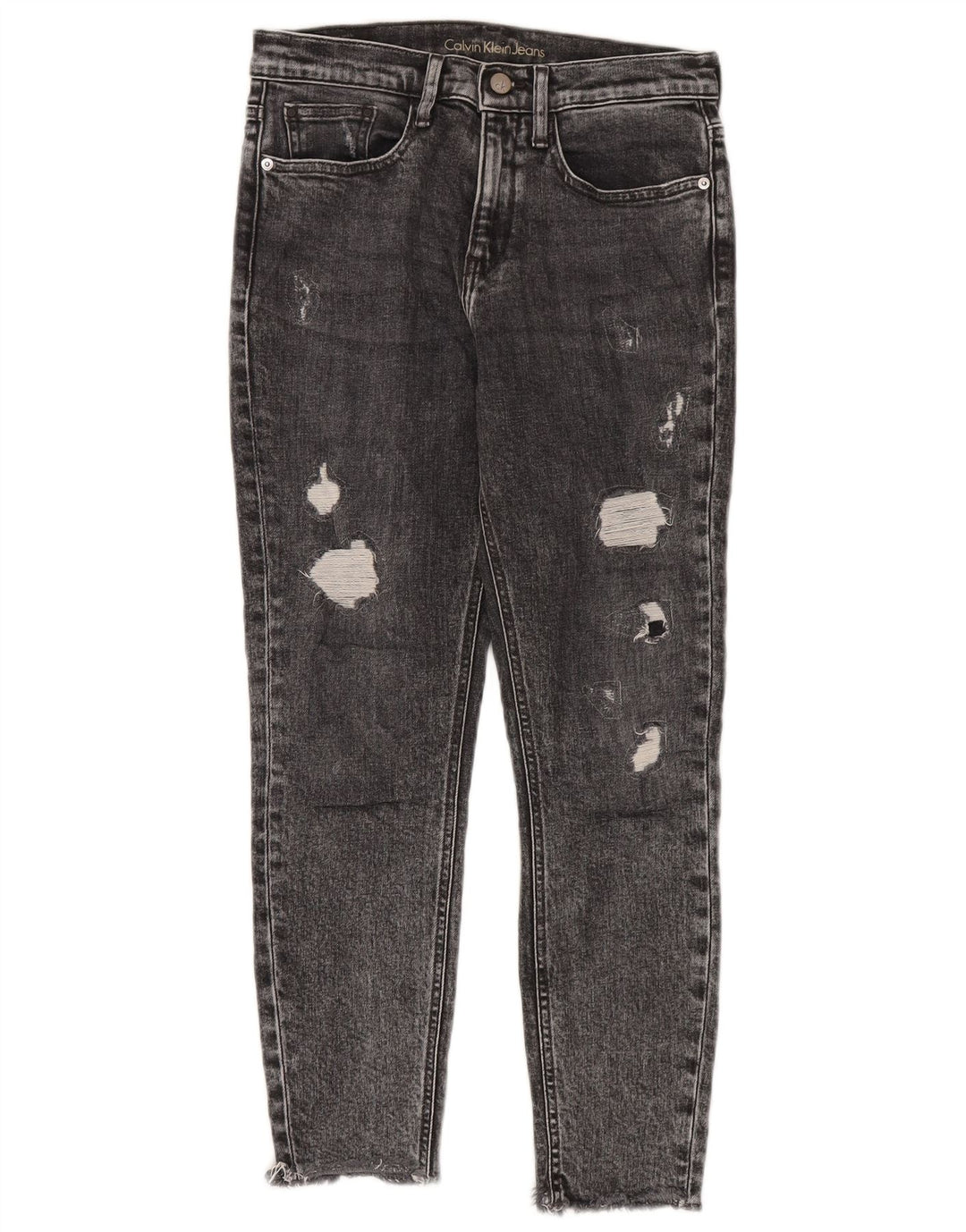 Calvin Klein ženske uske uske skraćene traperice W27 L26 sive