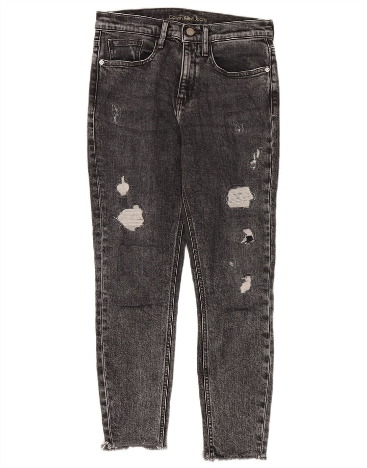 Calvin Klein ženske uske uske skraćene traperice W27 L26 sive