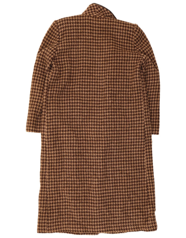 Vintage ženski otvoreni kaput UK 12 srednje smeđe ptičje zube