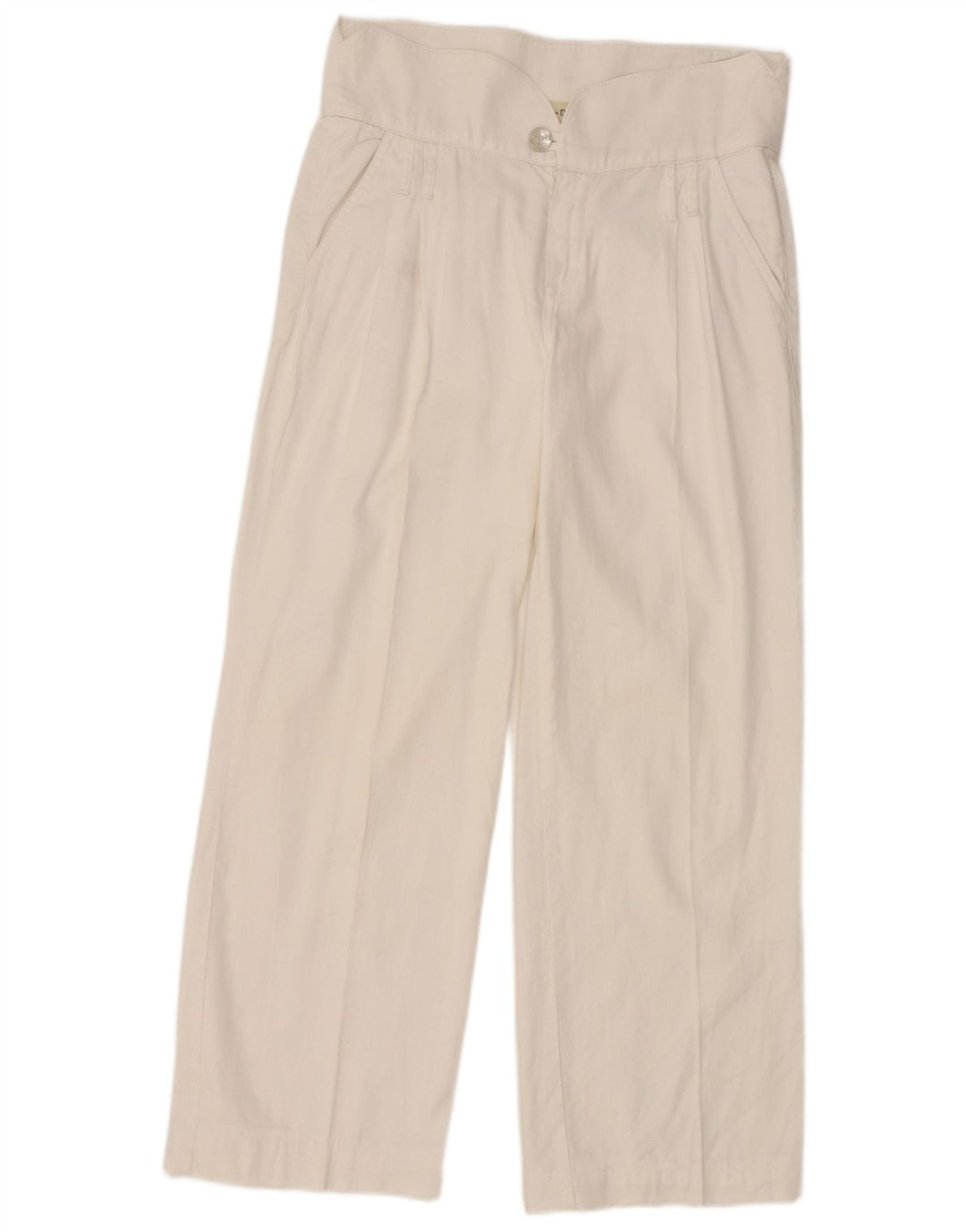 MASSIMO DUTTI Ženske chino hlače s štipaljkama W30 L27 Bijele
