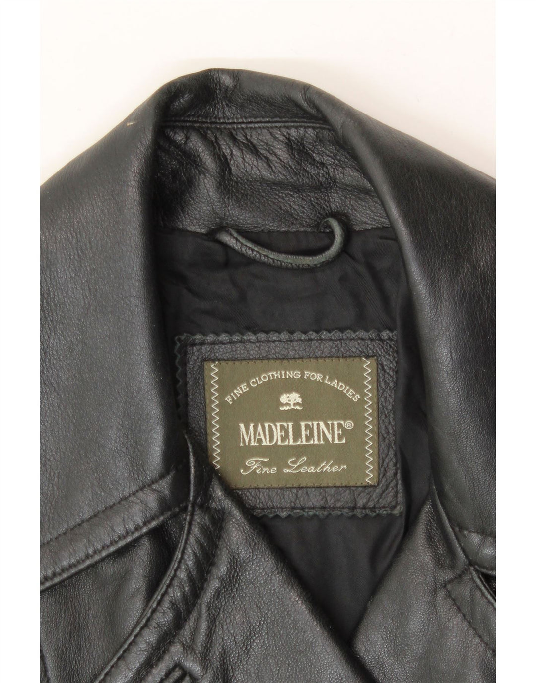 MADELEINE Womens Leather Coat UK 14 Medium Black Leather Vintage Madeleine and Second-Hand Madeleine from Messina Hembry 