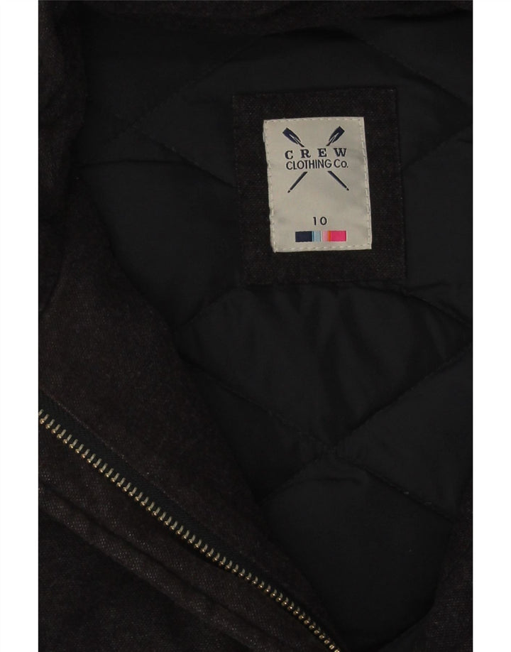 Crew Clothing Ženska prevelika prošivena jakna UK 10 Mala crna pamučna