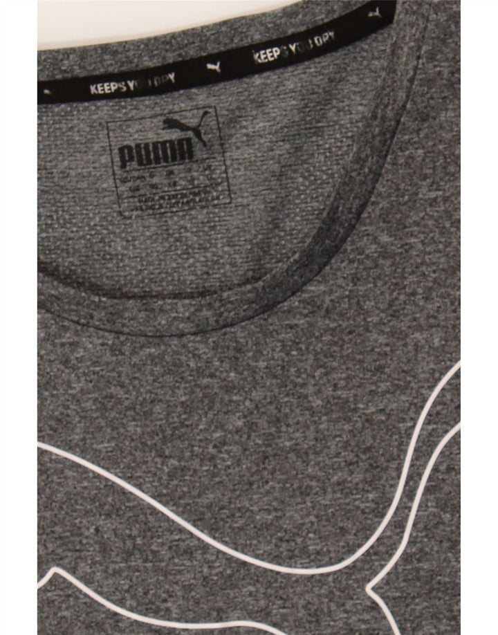 PUMA Womens Graphic T-Shirt Top UK 14 Large Grey Vintage Puma and Second-Hand Puma from Messina Hembry 