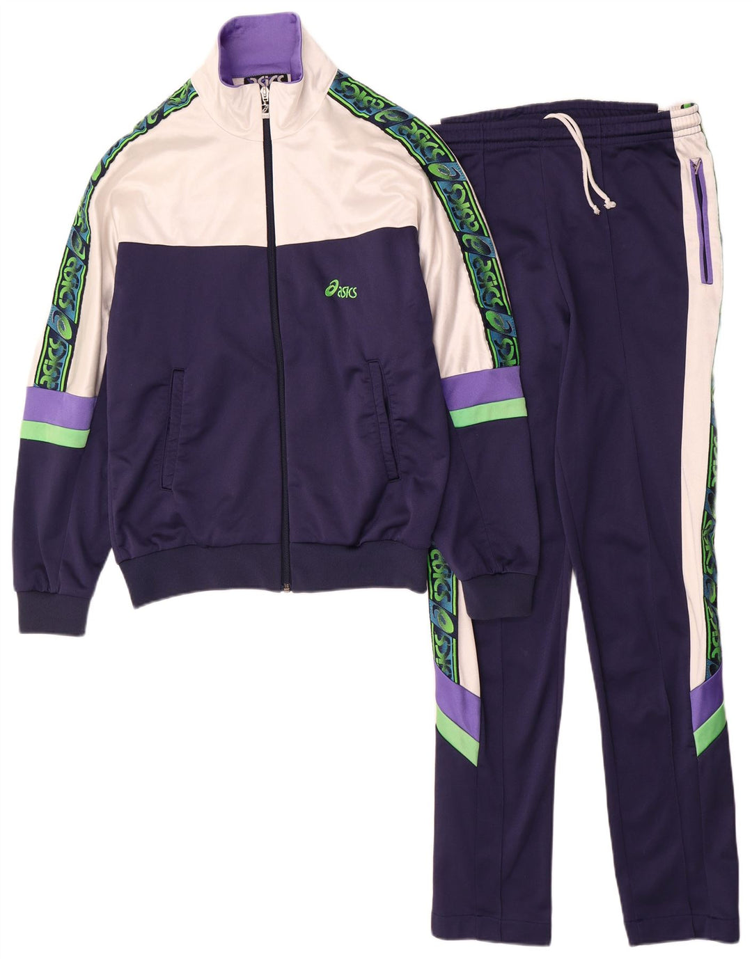 Asics ženska puna trenirka IT 46 Large Navy Blue Colourblock Poliamid