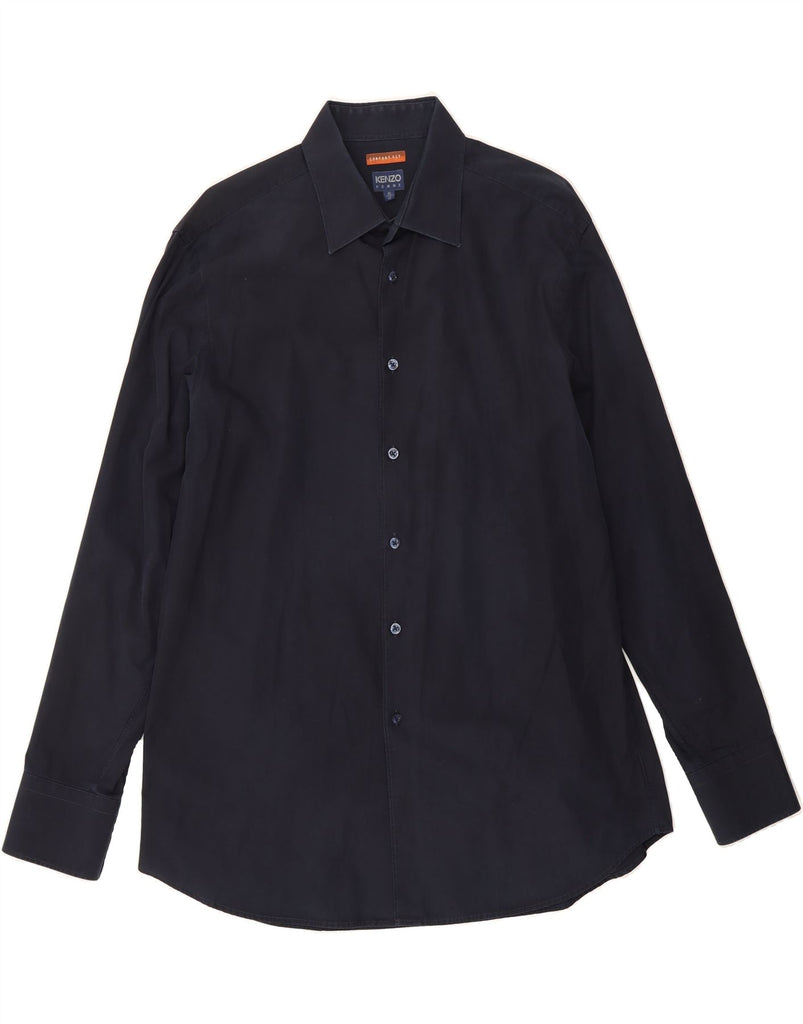 KENZO Mens Comfort Fit Shirt Size 43 17 XL Navy Blue Cotton Vintage Kenzo and Second-Hand Kenzo from Messina Hembry 