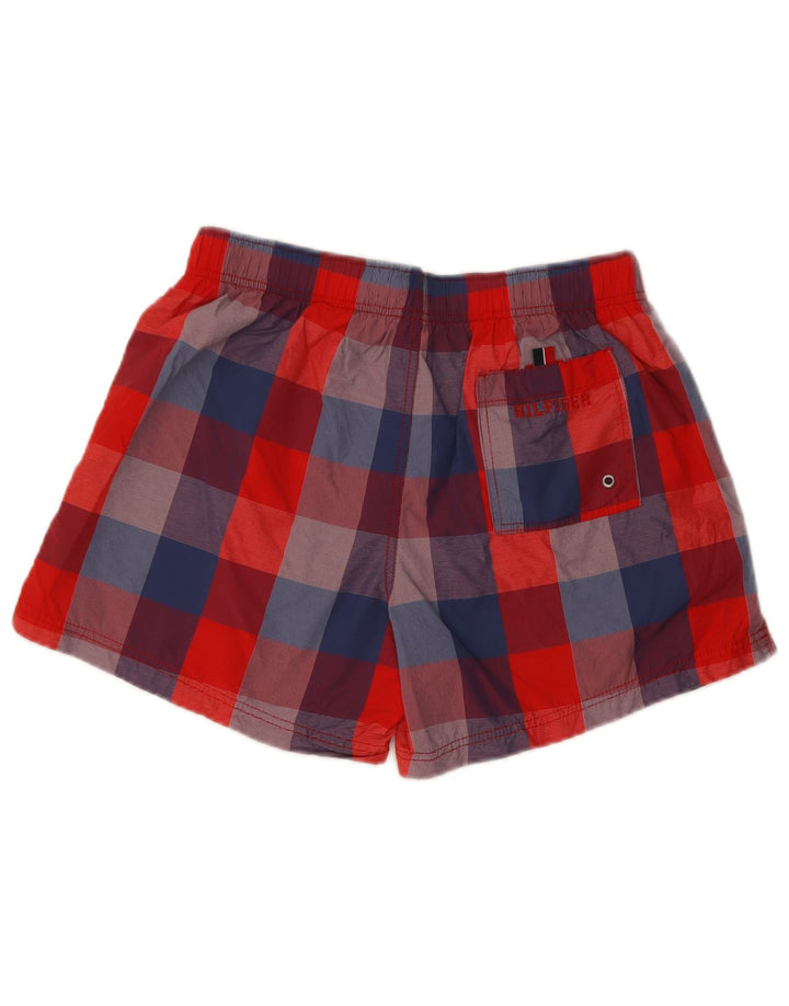 Tommy Hilfiger muške kratke hlače za plivanje srednje crvene karirane najlonske hlače