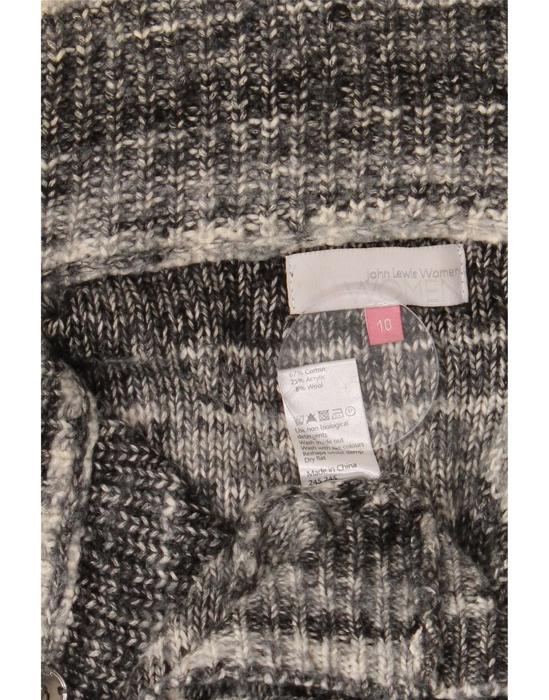 John Lewis ženski dugi kardigan pulover UK 10 male sive pruge