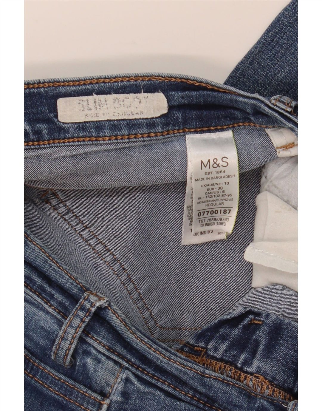 MARKS & SPENCER Ženske traperice Regular Fit Bootcut UK 10 Male W30 L30 Plave