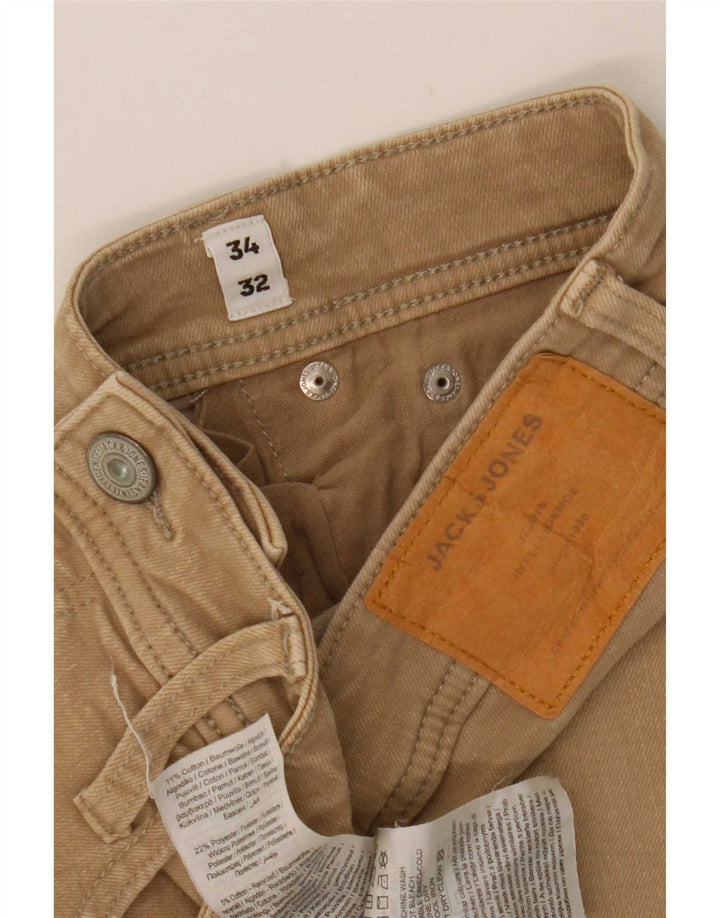 Jack & Jones muške uske traperice W34 L32 bež pamuk