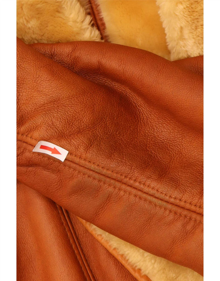 Vintage ženska prevelika jakna s ovčicama UK 16 velika smeđa