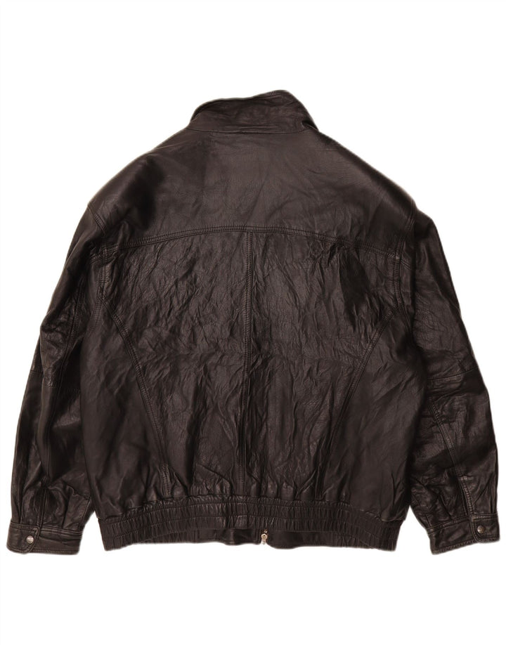 Vintage muška kožna jakna UK 38 srednje crna koža