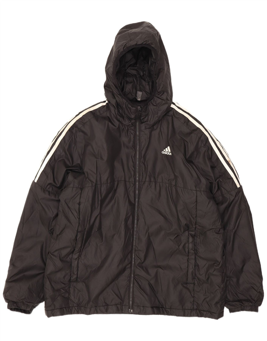 Adidas muška podstavljena jakna s kapuljačom UK 42 XL crni poliester