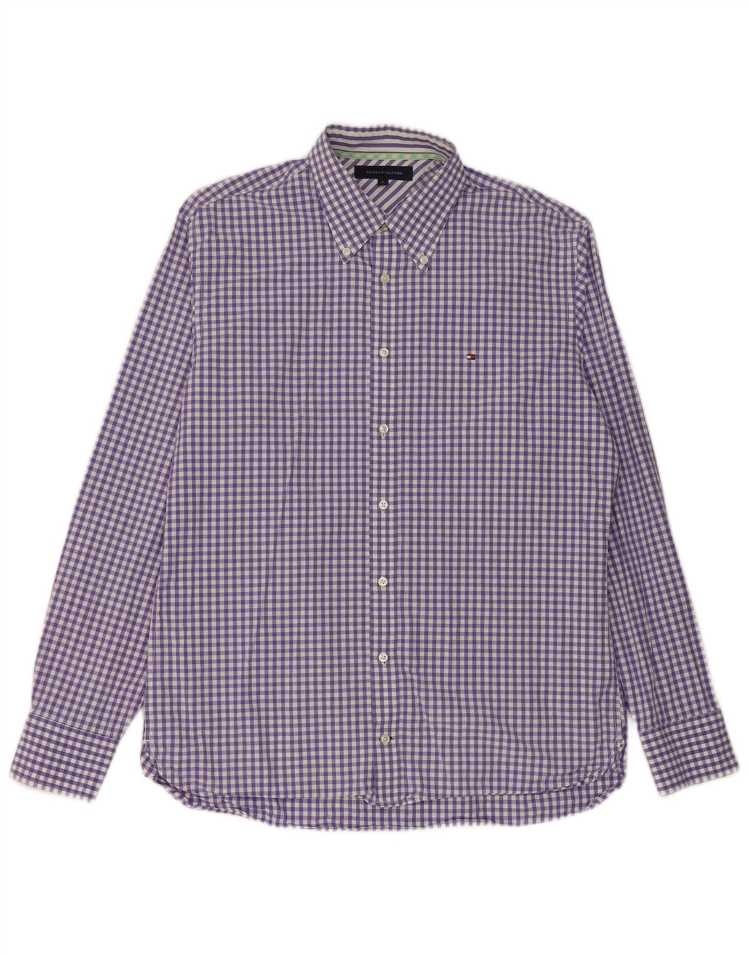 Tommy Hilfiger muška košulja velika ljubičasta gingham pamuk
