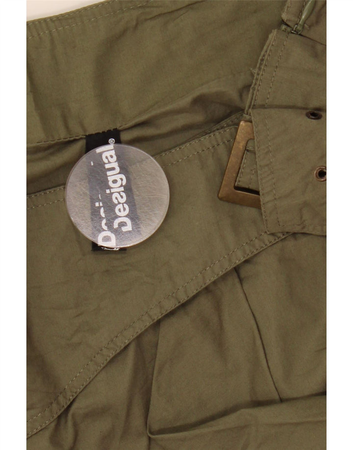 Desigual ženska suknja s mjehurićima W32, velika kaki cvjetna