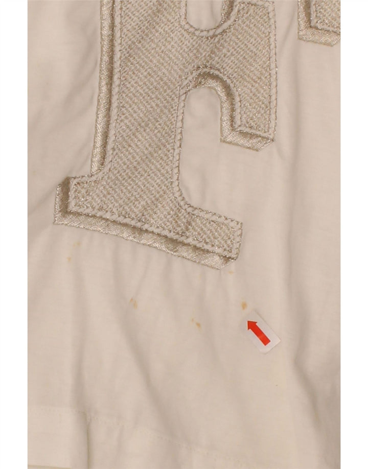 GIANFRANCO FERRE Womens Graphic Top Long Sleeve IT 42 Medium White Cotton Vintage Gianfranco Ferre and Second-Hand Gianfranco Ferre from Messina Hembry 