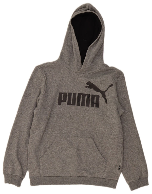 Puma Boys Graphic Hoodie Džemper 11-12 godina Sivi flekasti pamuk