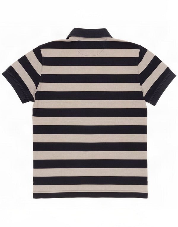 Massimo Dutti Mens Regular Fit Polo Majica Medium Navy Blue Striped Cotton