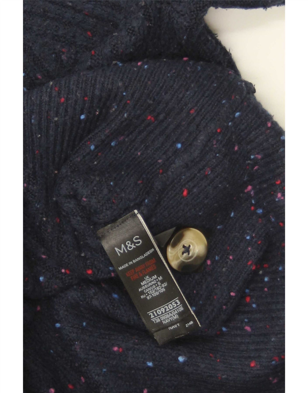 Marks & Spencer ženski kardigan pulover UK 14 Srednje tamnoplavi s pjegama