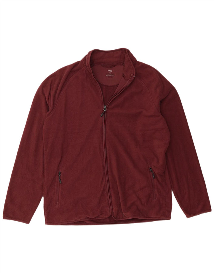Marks & Spencer muška jakna od flisa UK 42 XL tamnocrveni poliester