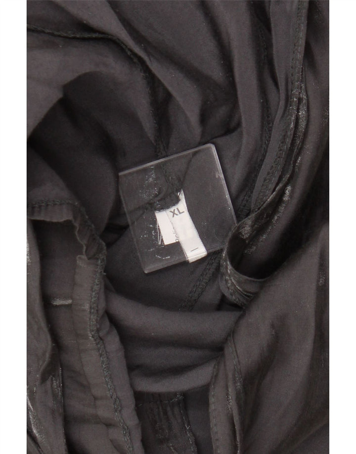 Vintage ženska košulja bluza UK 18 XL crna viskoza