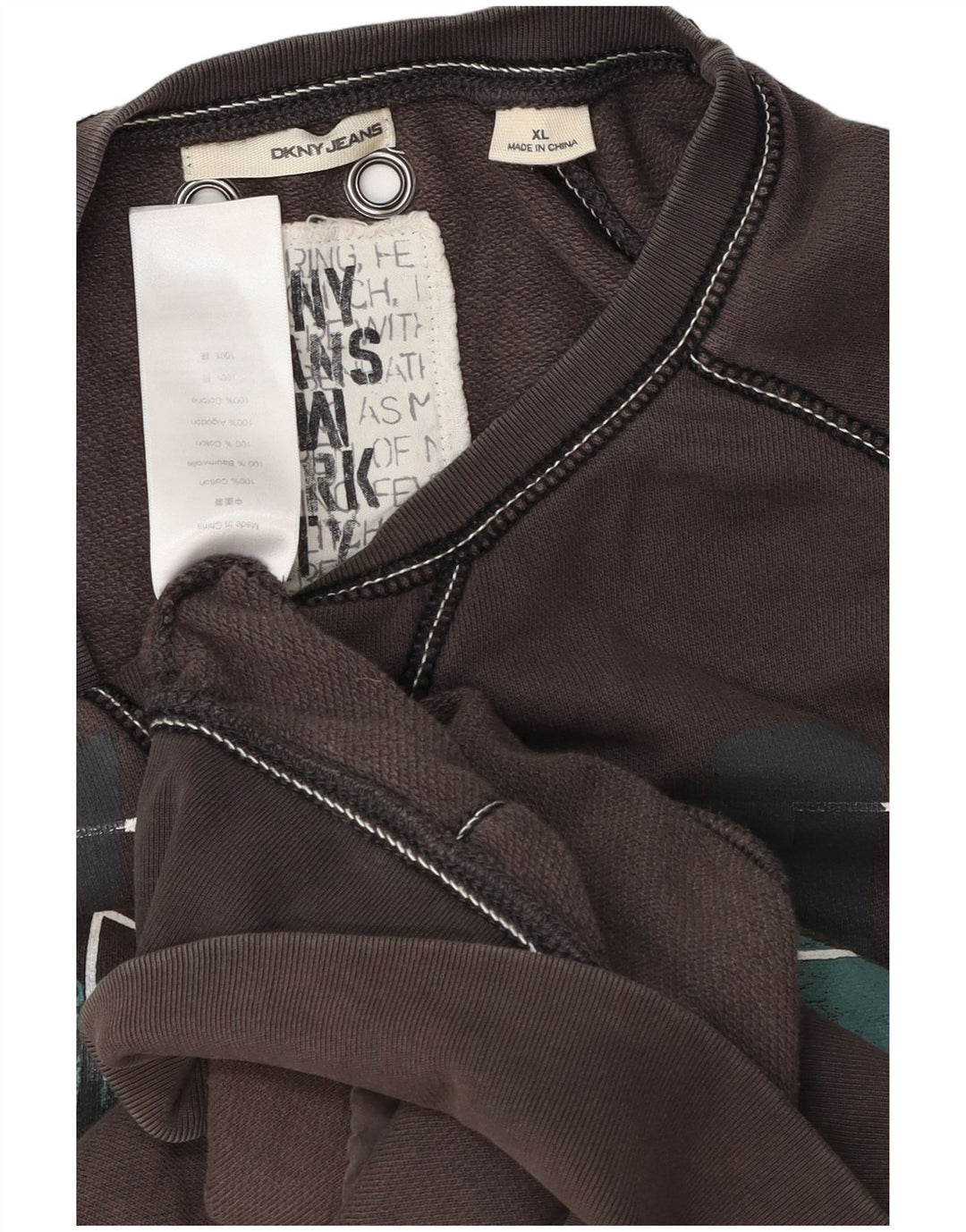 Dkny muški džemper s grafičkim motivima XL, sivi pamuk