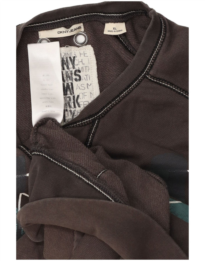 Dkny muški džemper s grafičkim motivima XL, sivi pamuk