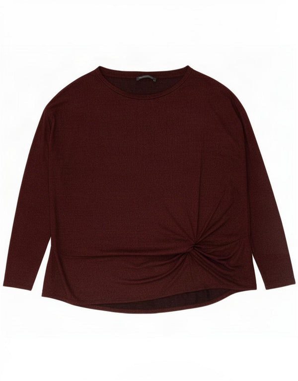 Marks & Spencer ženska majica dugih rukava UK 24 4XL tamnocrvena viskoza