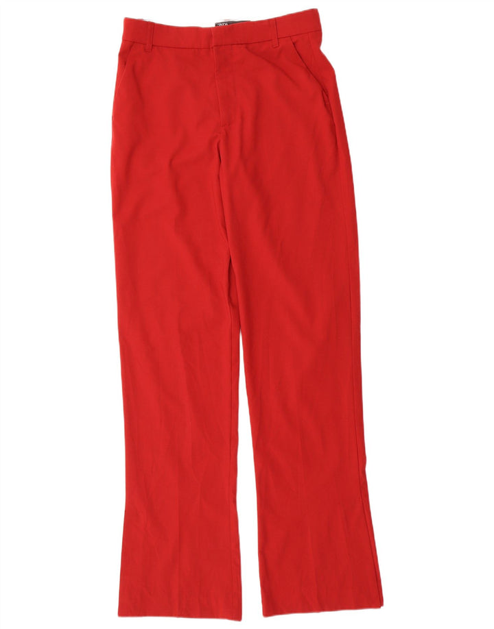 Zara ženske male chino hlače s bootcut W26 L33 crveni poliester