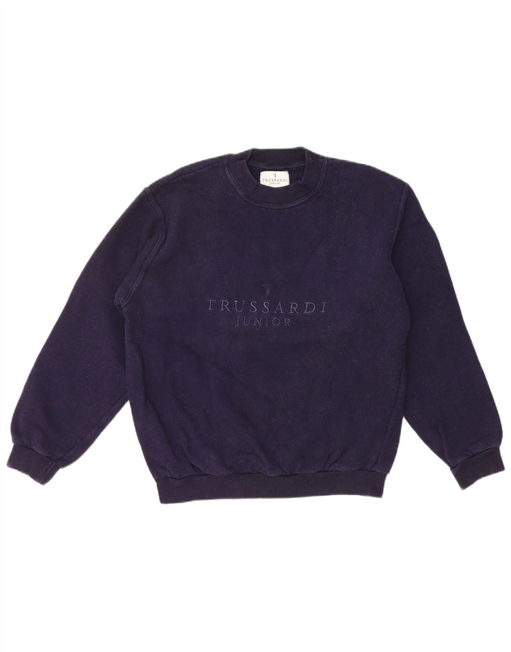 TRUSSARDI JUNIOR Boys Graphic Sweatshirt Jumper 12-13 Years Navy Blue